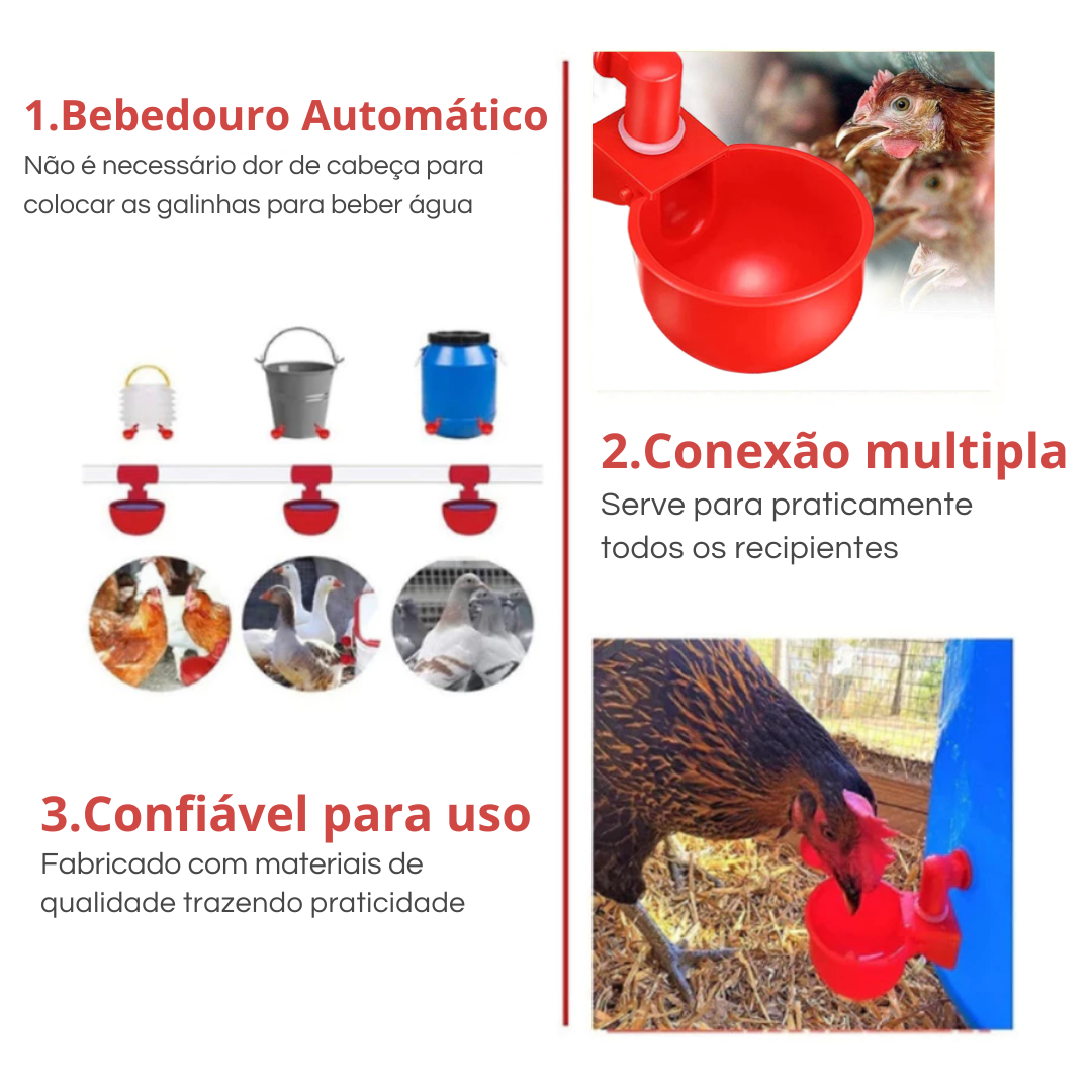 Bebedouro Automático para Aves - ÚLTIMAS UNIDADES NA PROMOÇÃO 🔥
