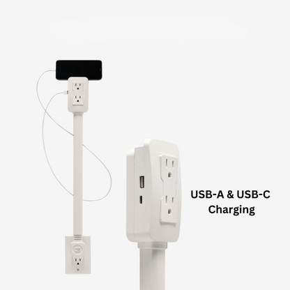 Vuxeco™ Outlet Extender – Smart Plug Extension with USB-C and 180° Rotation